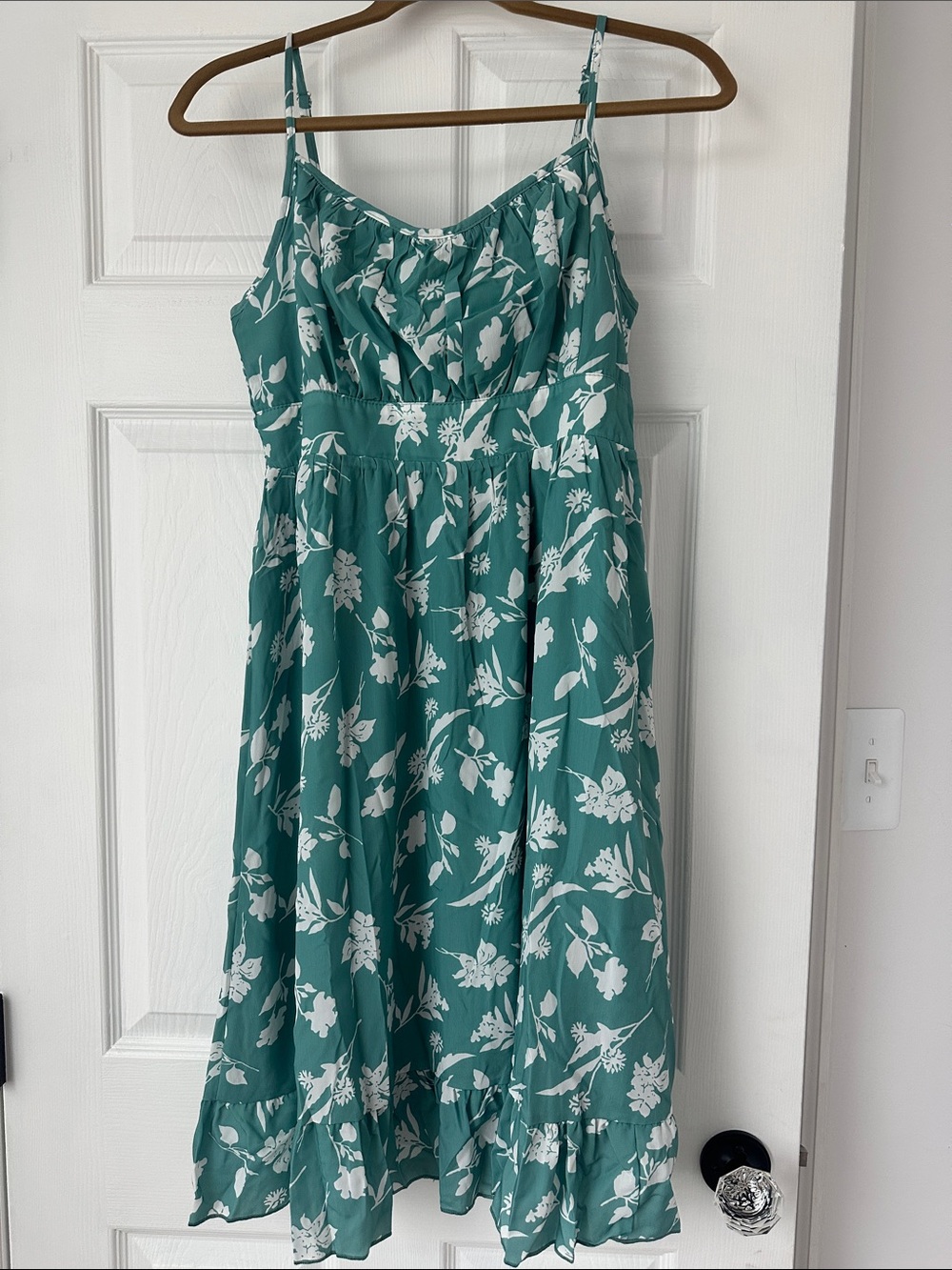 Floral Maxi Dress in Green & White